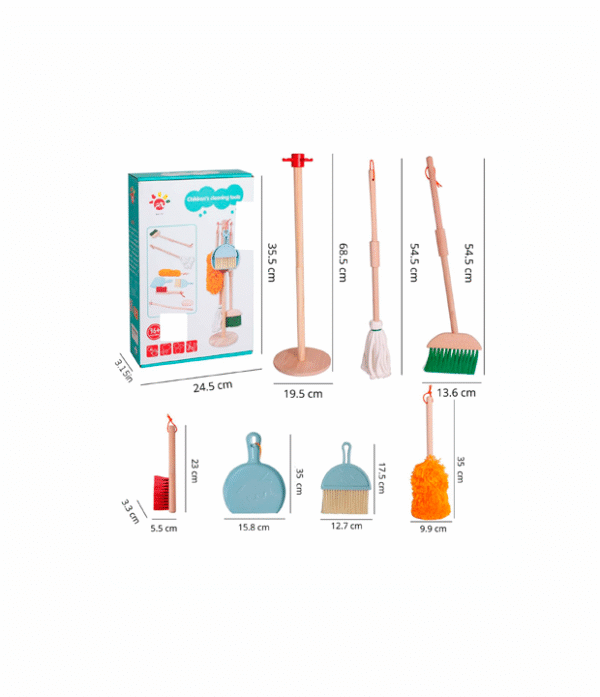 juguete-de-limpieza-de-madera-montessori-para-el-desarrollo-motriz-fino-y-cognitivo-de-bebes-y-niños-thebukids Set de limpieza infantil de 9 piezas con escoba, trapeador, cepillos y soporte organizador