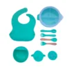 set de silicona con tapa verde menta thebukids