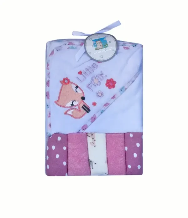 set de toalla con capucha mas 5 minitutos