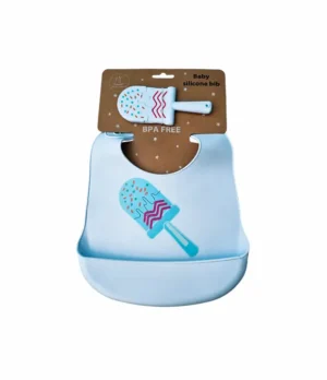 Set Babero de Silicona y Mordedor Paleta Set de babero y mordedor Babero de silicona con bolsillo Mordedor de silicona para bebé