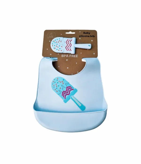Set Babero de Silicona y Mordedor Paleta Set de babero y mordedor Babero de silicona con bolsillo Mordedor de silicona para bebé