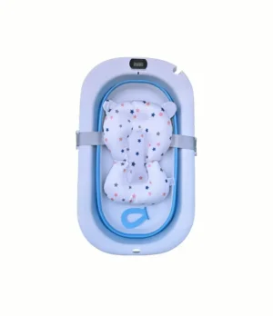 Bañera plegable para bebé Bañera con termómetro Tina de baño para bebé Bañera para recién nacido Bañera evolutiva Bañera con cojín de apoyo