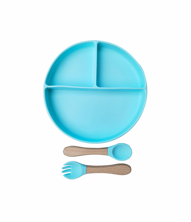 Plato de silicona para bebé Plato con divisiones Plato con ventosa para bebé Set de alimentación BLW