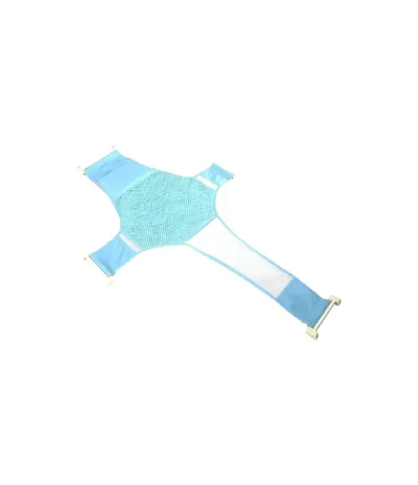 Hamaca-de-Malla-Universal-para-Bañera-de-Bebé-azul-Red-de-Seguridad-Ajustable-con-4-Puntos-de-Soporte-azul-thebukids Hamaca de malla instalada en bañera de bebé con capuchón